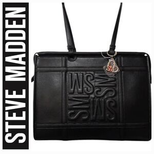 Steve Madden BMarni SM Logo PU Tote Bag- Black